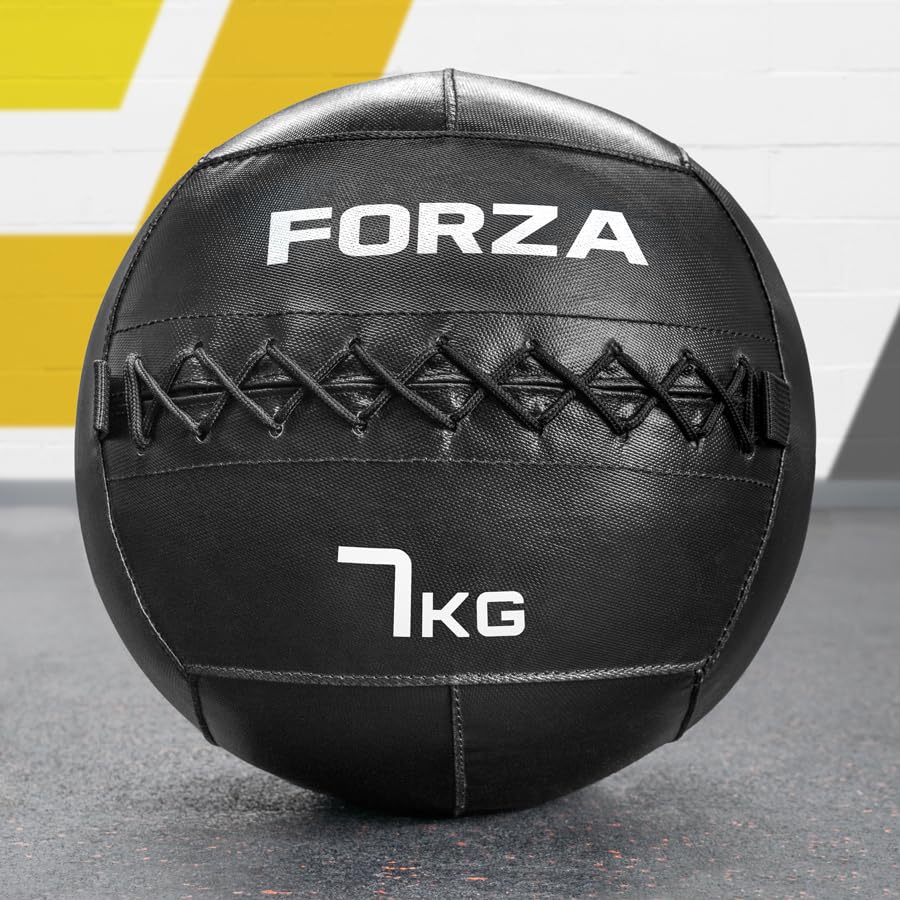 FORZA Wall Balls [3kg-15kg] | Durable Weighted Exercise Ball for Strength & Power Training – Individual, Half or Full Pack for Home Workouts & Gym Training (7kg)