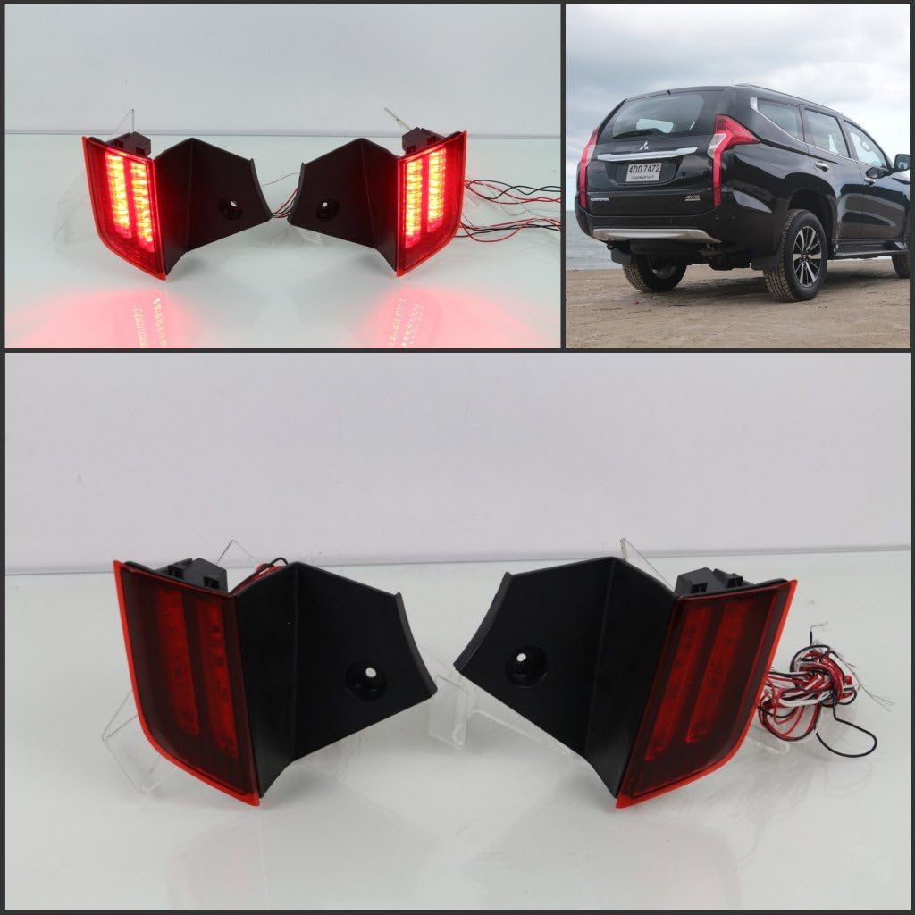 Ruidi Car Tail LED Rear Bumper Reflectors Light Brake Lights For MITSUBISHI PAJERO SPORT 2015-2017 (2 Functions)