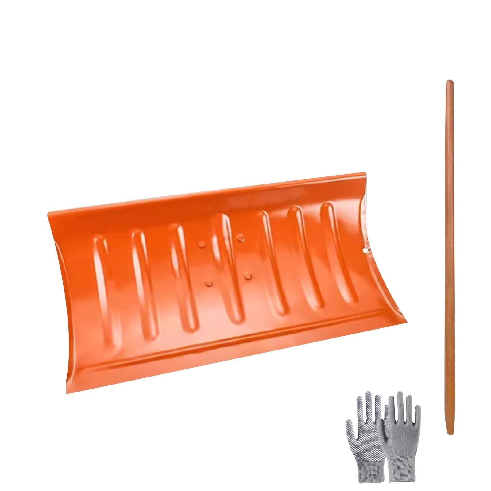 Łopata do śniegu, żelazny materiał łopata do śniegu dla dzieci, zewnętrzna łopata do śniegu, zimowe narzędzie do usuwania śniegu, łopatka do ziarna (pomarańczowa, B)