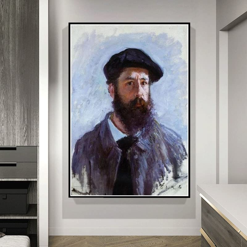 Amazon | クロード・モネのベレー帽をかぶった自画像﹣フルラウンド