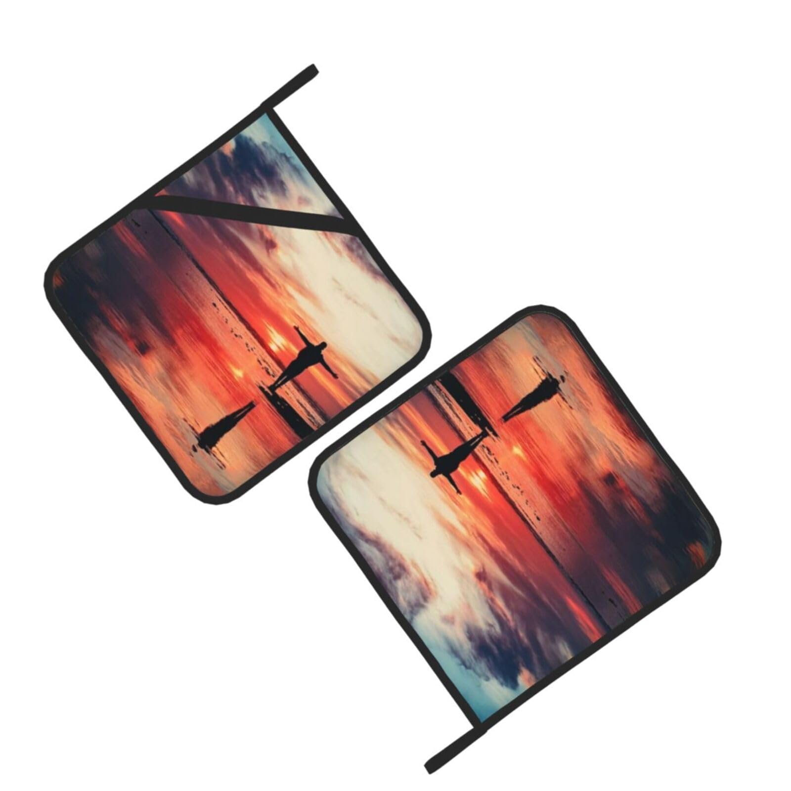 Standing in The Lake Printed Oven Pot Holders Set of 2 Pcs Heat Resistant Kitchen Microwave Potholders for Cooking Baking Grilling