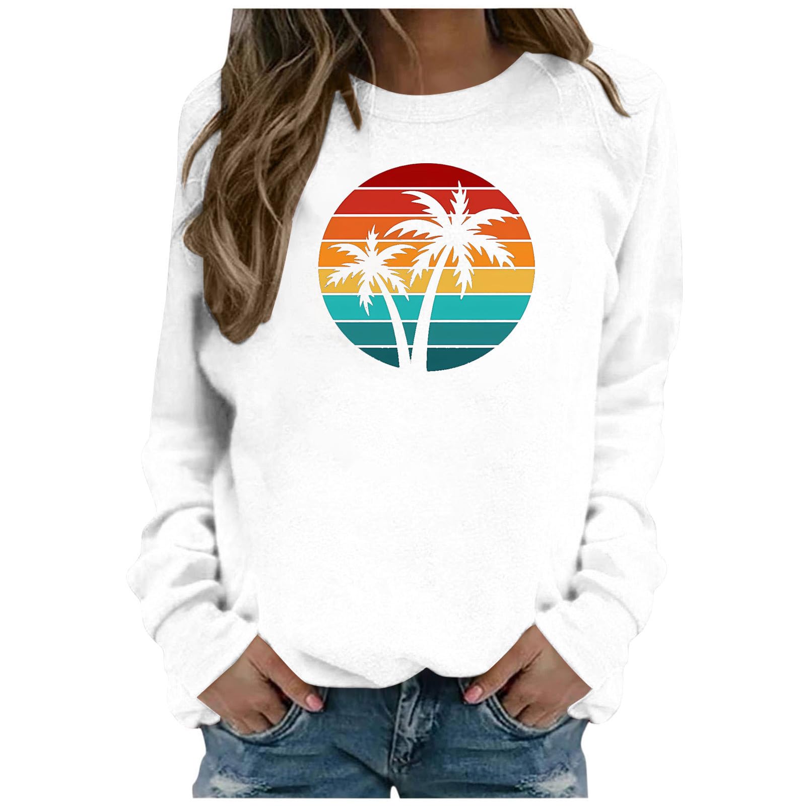 Finelylove Sweatshirt for Women Crewneck Long Sleeve Pullover Hoodies Tops Fall Fashion Outfits Clothes 2023