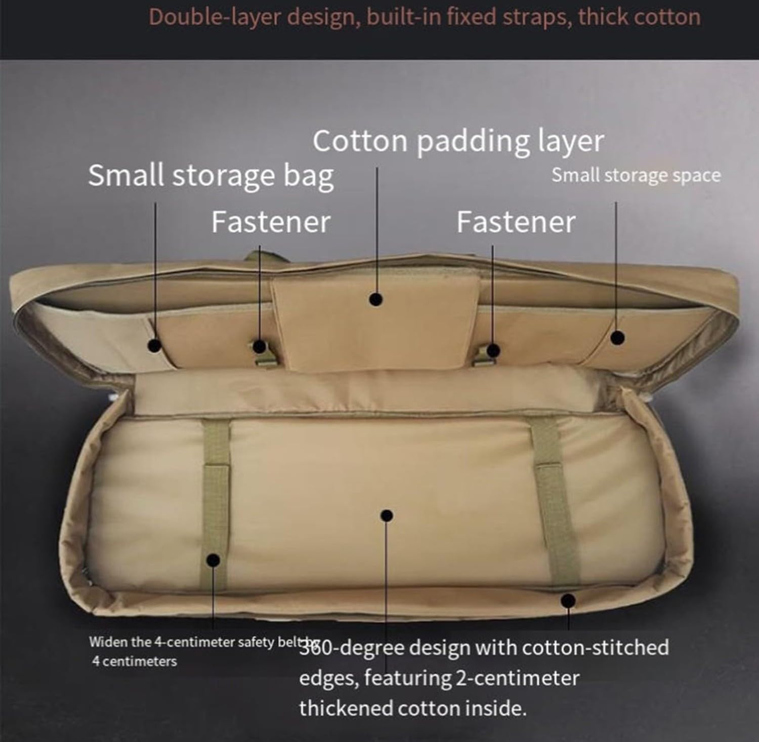 Fucile Borsa Tattica, Borsa Per Fucile Doppia Custodia Morbida Fodero Porta Fucili Imbottito, Zaino Fucile Caccia, Canna Da Pesca Borsa, Borsa Tattica Militare Per Fucile, Softair C,110cm