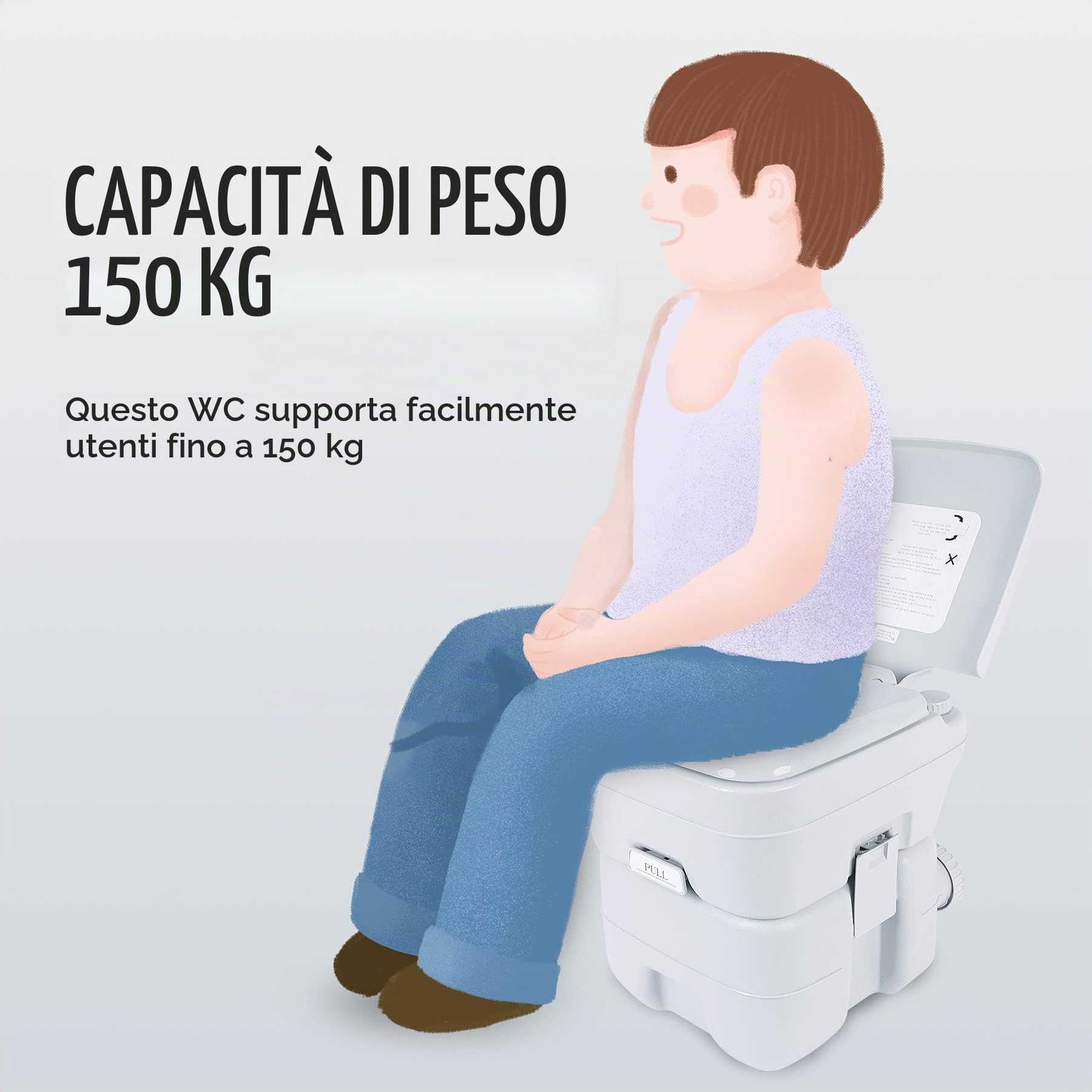 DARTMOOR Toilette da Campeggio WC Portatile con Serbatoio Rimovibile WC Chimico da Viaggio per Camper, Furgoni, Barche (20 L)