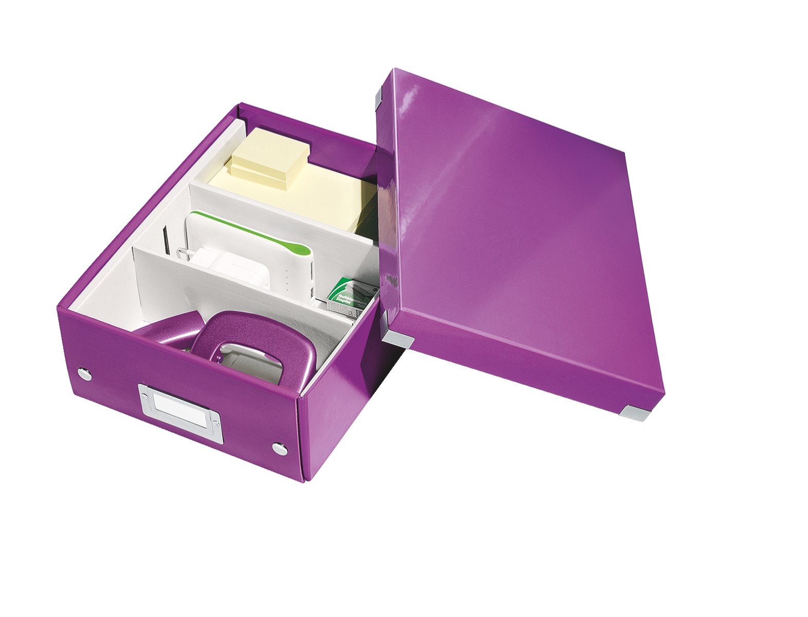 Leitz Wow Click & Store 60570062 Petite Boîte de Rangement Système de Compartiment A5 Violet