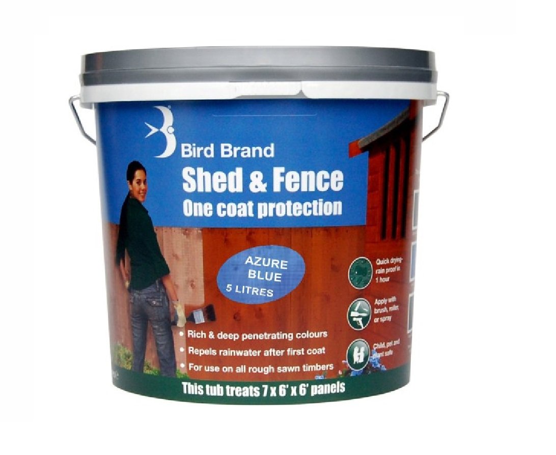 B&Q -  One Coat Quick Drying Shed And Fence Protection Paint5 LitreAzure Blue