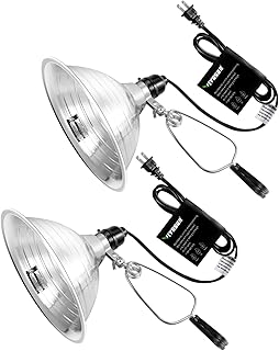 VIVOSUN Clamp Lamp Light with Detachable 8.5 Inch Aluminum Reflector up to 150 Watt E26 Socket (No Bulb Included), 6 Feet ...