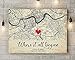 Personalised Gifts Where it All Began Map, Valentine's Day Gift Custom Map Canvas, We Met Couple, Personalized Canvas, Full Size Customized