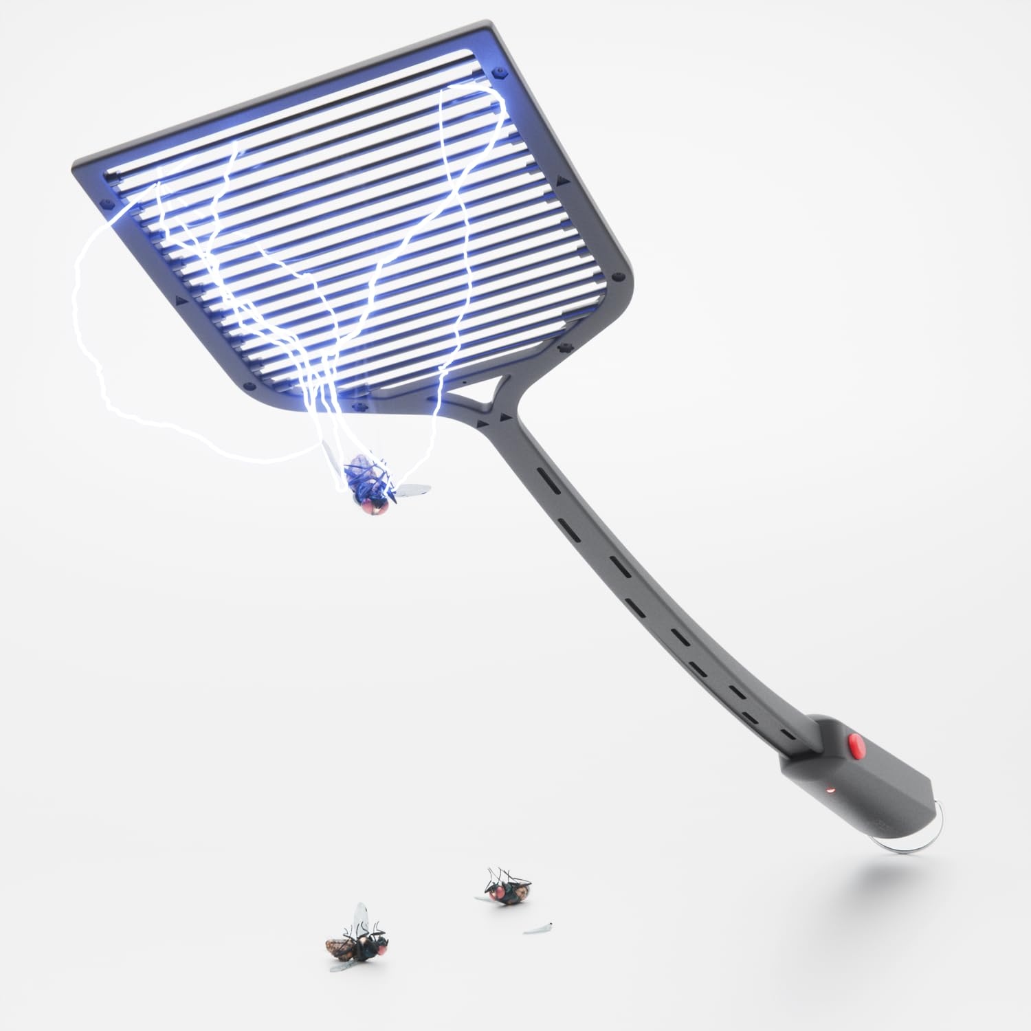 greate Electric Fly swatter incl. Batteries 1 piece - Fly Zapper Against Mosquitoes, gnats, wasp, Flies & More - Tennis Racket zap