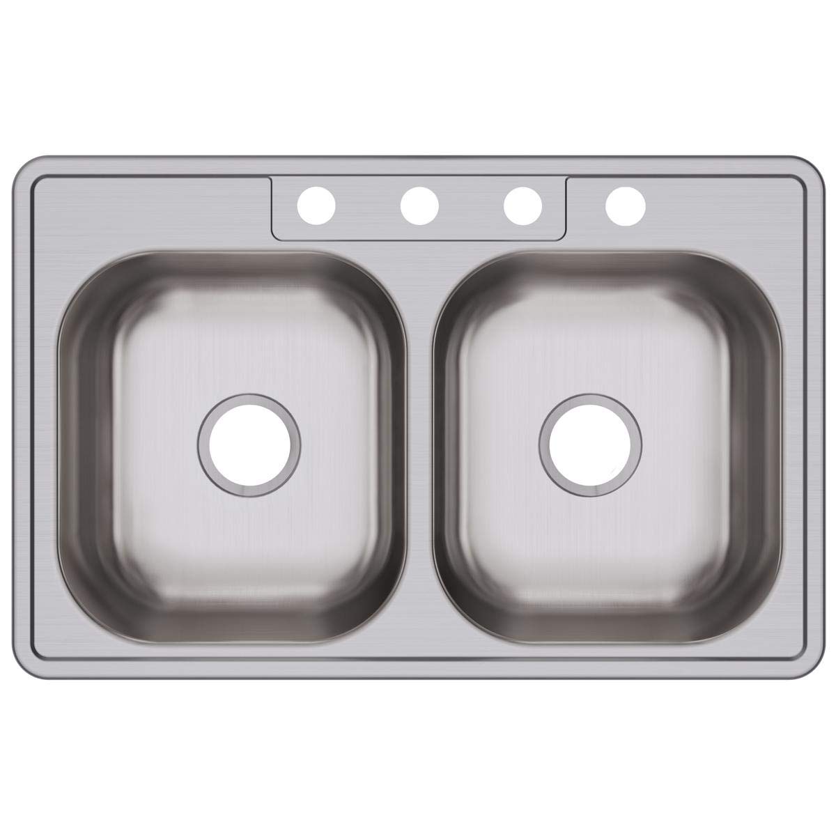 Dayton D233214 Equal Double Bowl Top Mount Stainless Steel Sink