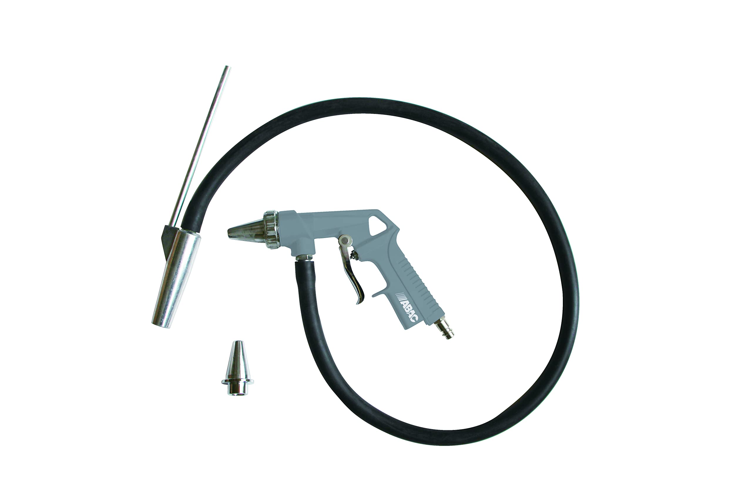 ABAC Pistola Sabbiatrice per Compressore G-​561H, Sabbiatrice per Grandi Superfici, Ugello da 6 mm, Tubo di Alimentazione 1 m, Pressione Max 8 Bar