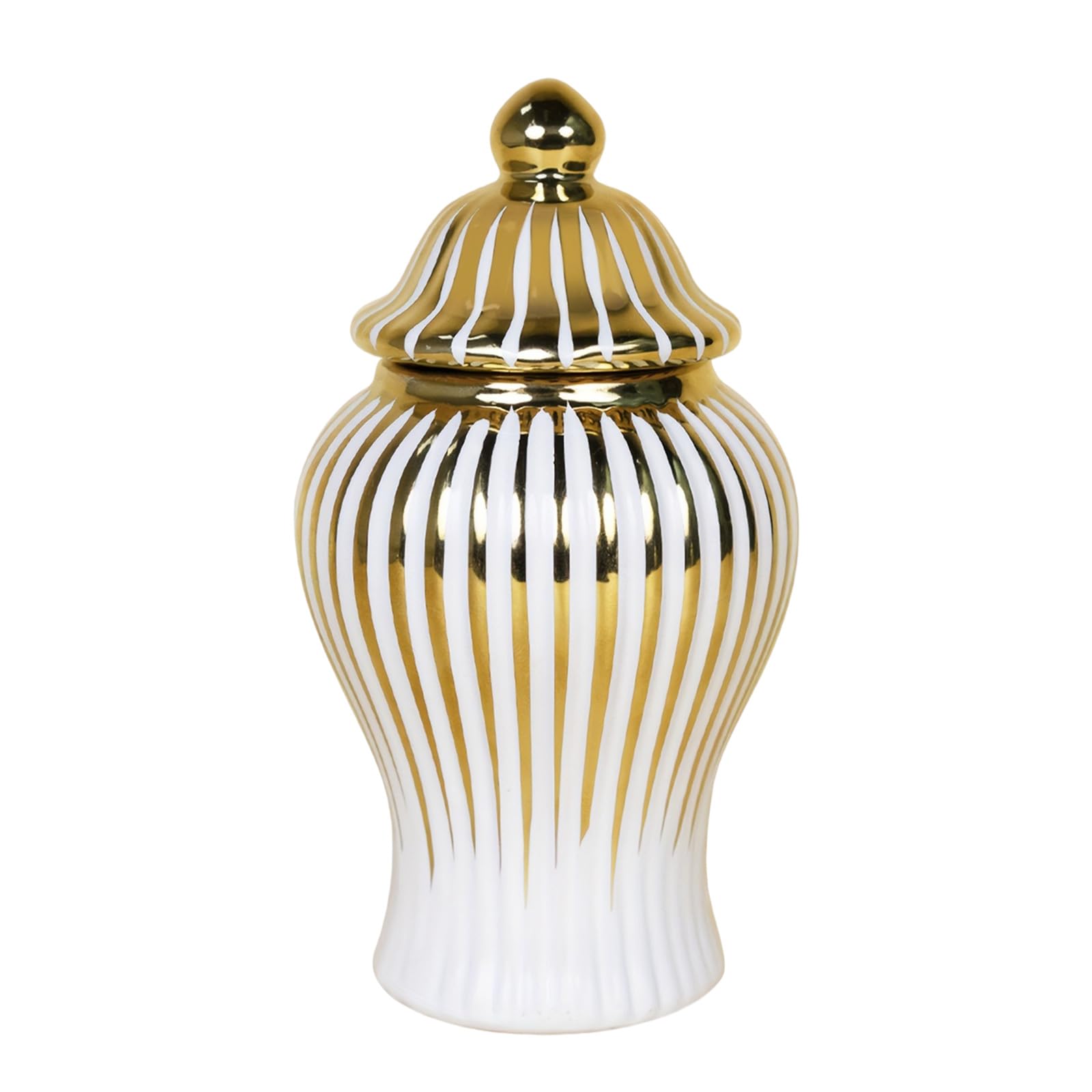 Modern Striped Ceramic Vases Porcelain Gingers Jar with Lid for Wedding Parties Centerpiece Ceramic Gingers Jar