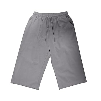 JOAU Women's Folded Hem Cotton Linen Shorts Drawstring