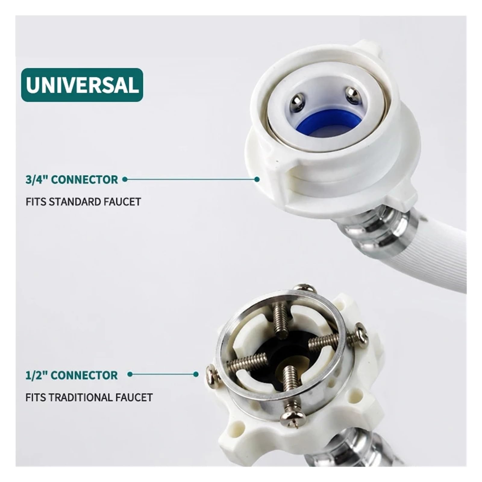 Manguera De Entrada for Lavadora Antiexplosión, Conector Universal De 3/4", A Prueba De Fugas | PVC reforzado, malla trenzada de latón, alta presión, junta de protección contra desprendimiento(2M-1PC)