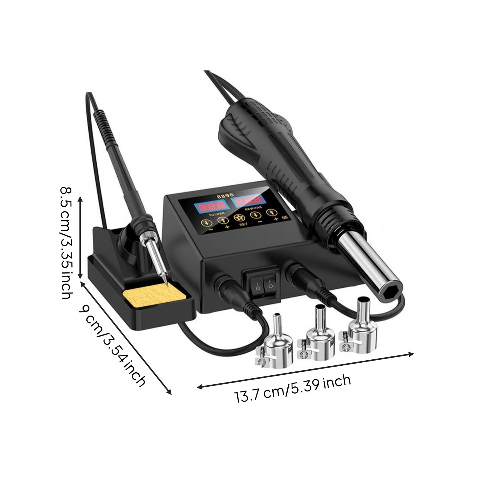 Kit Soldadura con Cautín Compacto | 2 en 1, Estación Soldadura con Soldador Estaño, Profesional, Herramienta, para Taller, Electrónicos, Técnicos