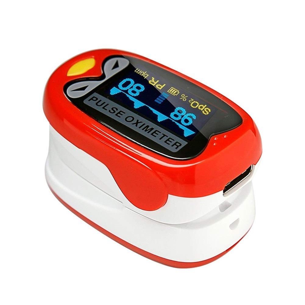 YHW Oxímetro de Pulso Dedo Infantil Oxímetro de Pulso USB Recargable SpO2 Medidor de saturación de oxígeno en la Sangre Oxímetro portátil para el hogar con Pantalla LED （Colores de Estilo Aleatorio ）