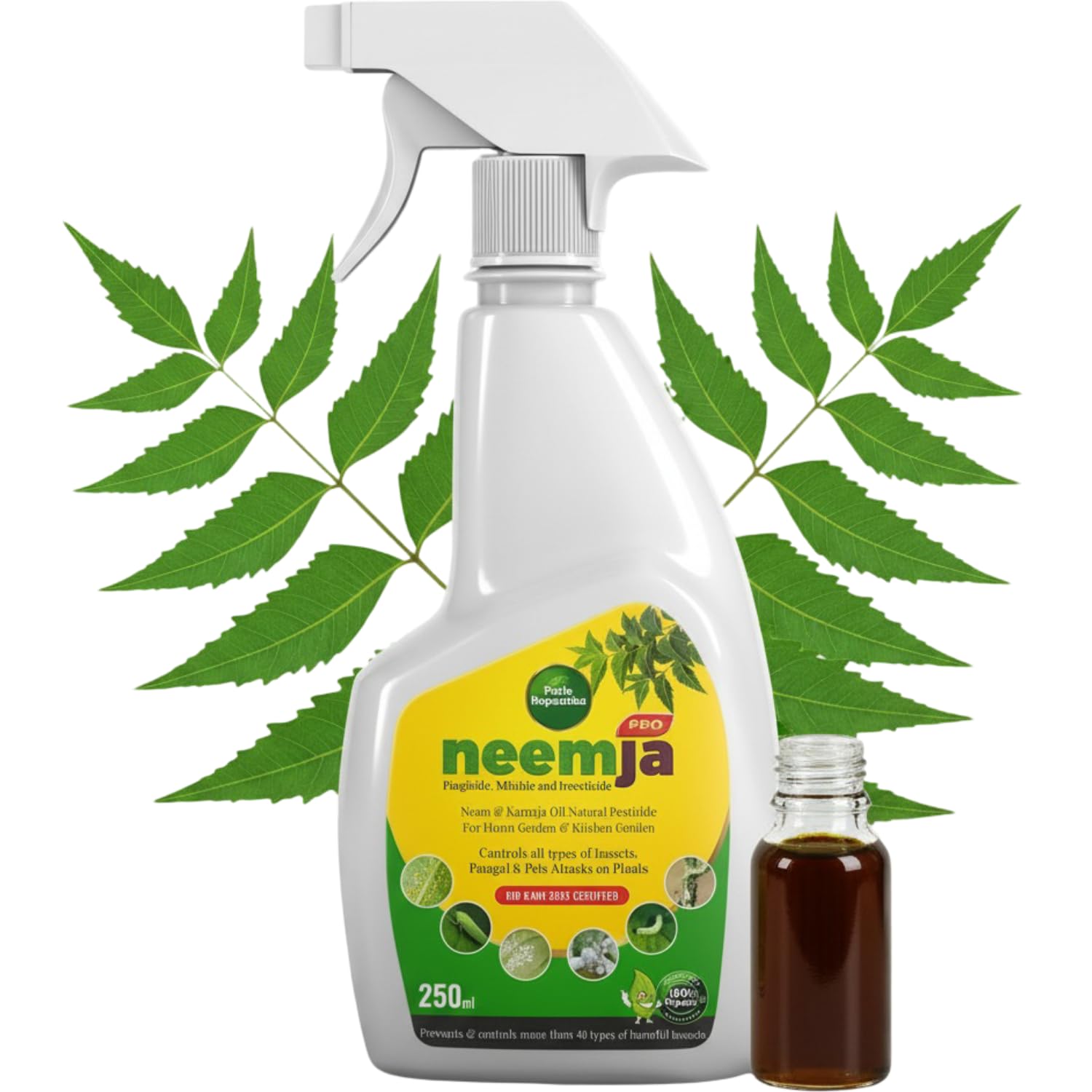 Parle Ropvatika 250ml Organic Neem Oil & Karanja Oil Spray Ready to Use | Cold Pressed Neem Oil | Natural Pest Control Spray for Indoor & Outdoor Plants | Garden, Balcony, Terrace & Kitchen Garden