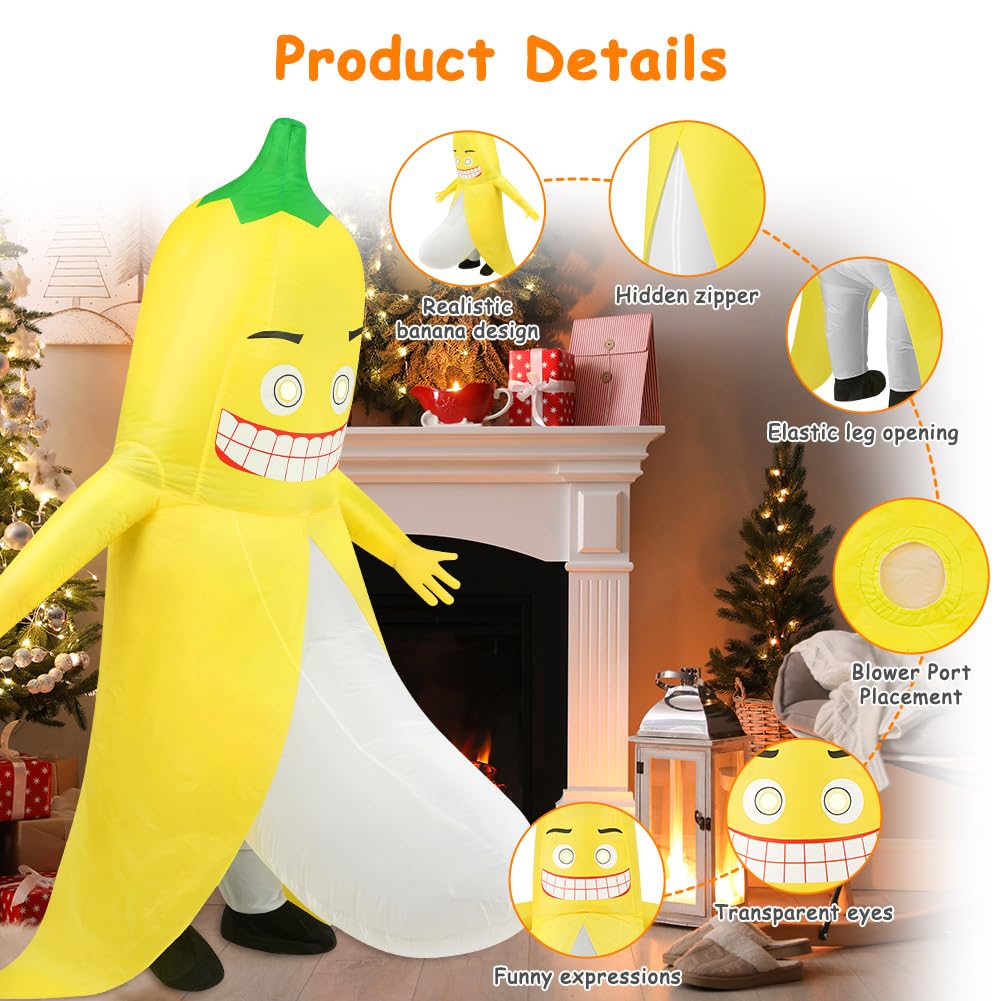 AYBUY Banana Costume for Adults Fun Banana Fancy Dress Outfit - Image 2