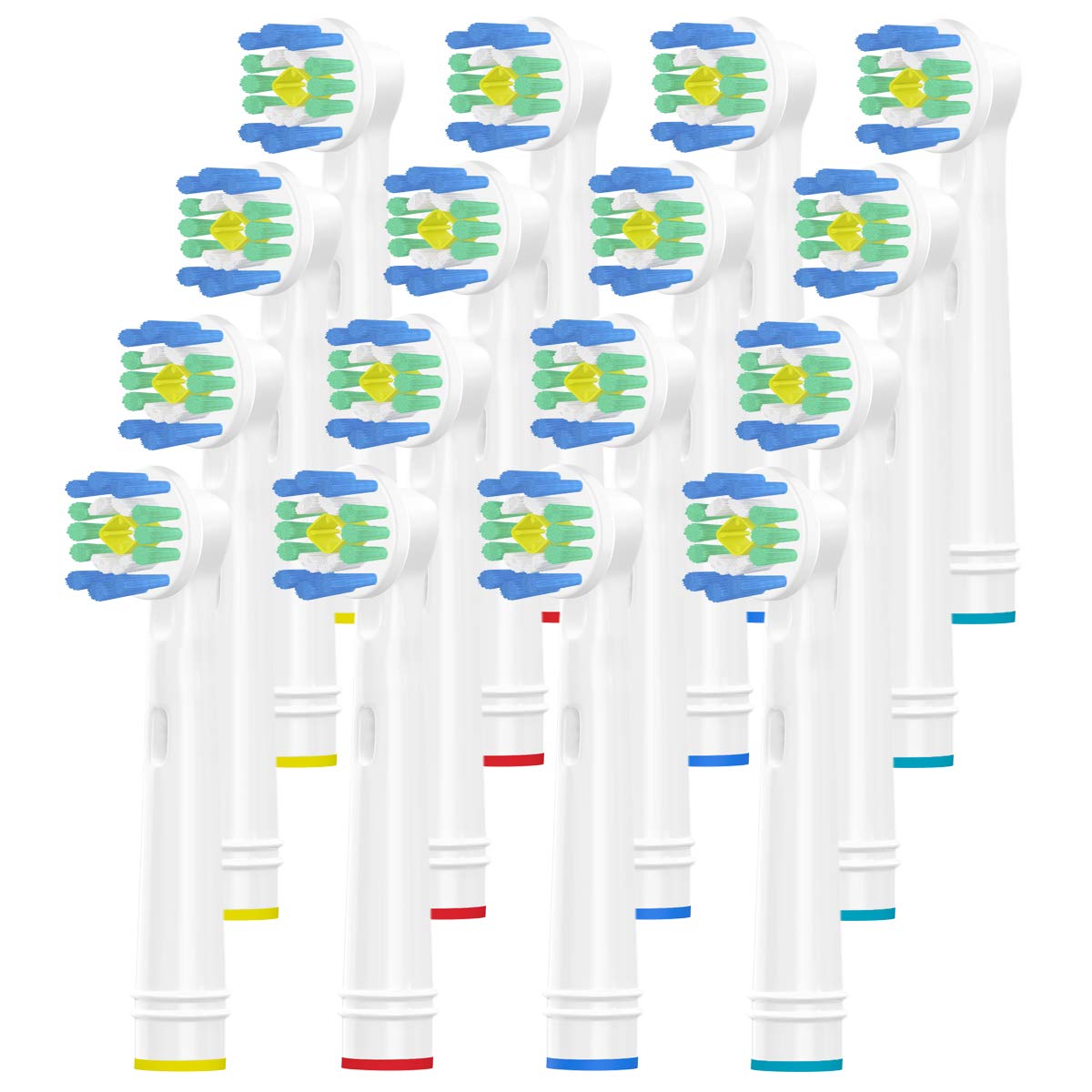Wyfun 16Pcs Replacement Brush Heads for Oral B, Refills Toothbrush Heads for Electric Toothbrush, Polishes to Remove Stains for Whiter Teeth