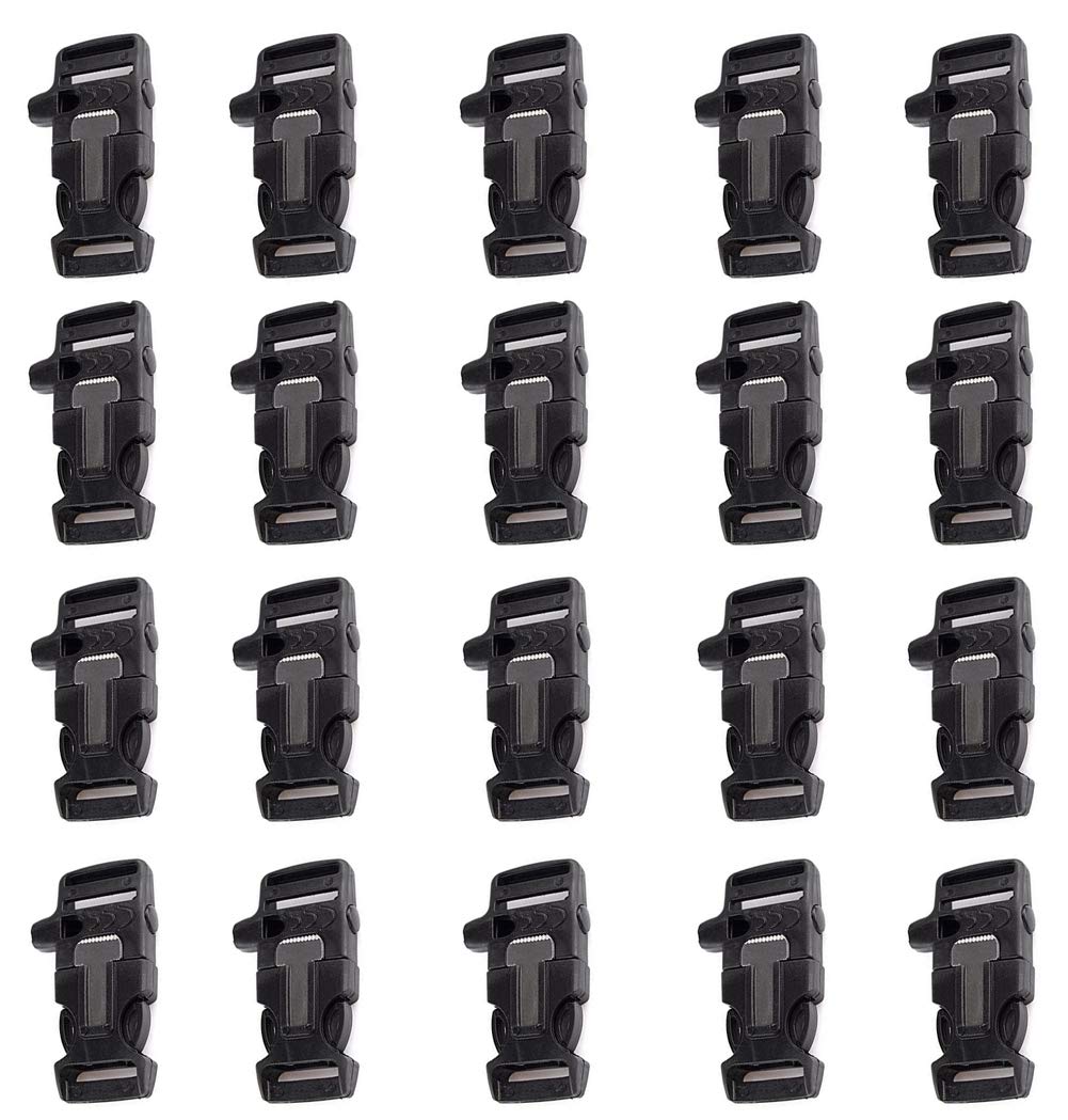Agile-shop 20 X Side Release Whistle Buckle Flint Fire Starter Scaper for Paracord Bracelet