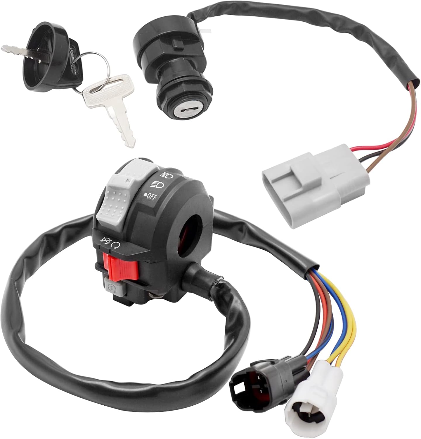 M MATI Start Stop Headlight Switch & Ignition Key Switch for Yamaha Kodiak 700 2016-Up Kodiak 450 2018-Up 1S3-83973-11-00 1S3-83973-10-00 28P-82510-01-00