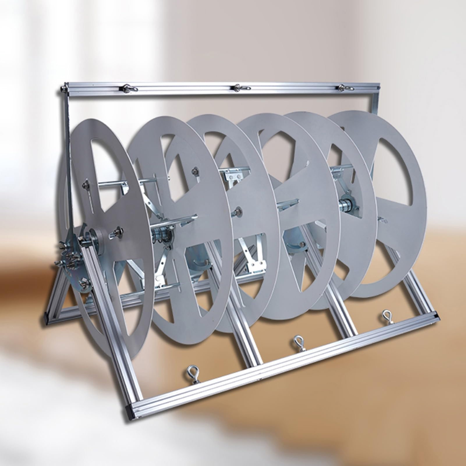 Dispensador de cables portátil, soporte plegable para carrete de alambre para cable eléctrico de 38 PE, resistente para uso industrial y minorista (2 carretes)