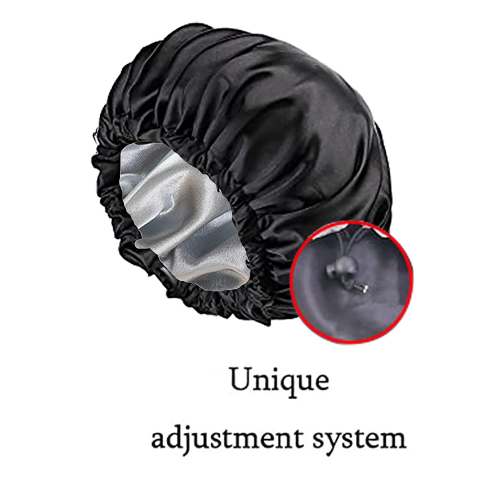 2 Pcs Satin Sleep Cap for Women Long Hair Silk Bonnet for Curly Hair bonnet for Sleeping Extra Large Double Layer Adjustable Satin Bonnet for Women - Image 2