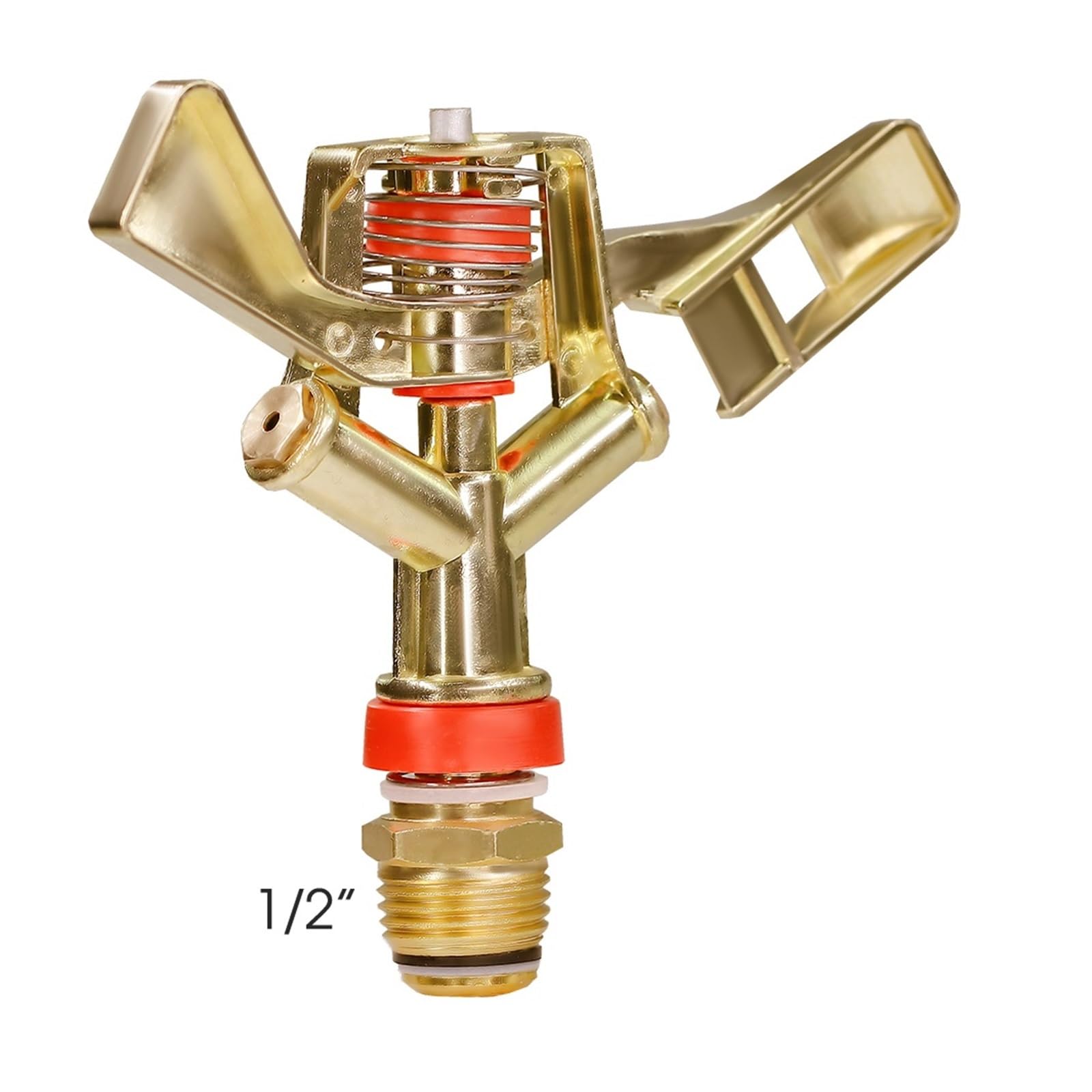 Arroseur pulsé en métal à Filetage mâle 1/2" 3/4" en Alliage de Zinc avec Bras oscillant à 360° for arrosage de serres et Jardins(1PCS-1l2 inch)