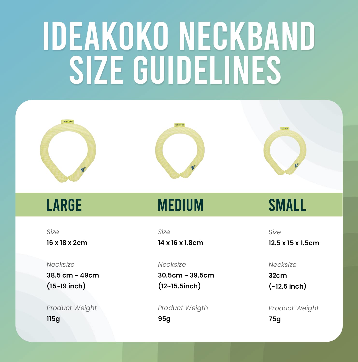 IDEAKOKO ICY - Cuello refrescante | Anillo de enfriamiento reutilizable sin condensación para el cuello, se mantiene siempre seco, se congela a temperatura ambiente, alivia el sobrecalentamiento en