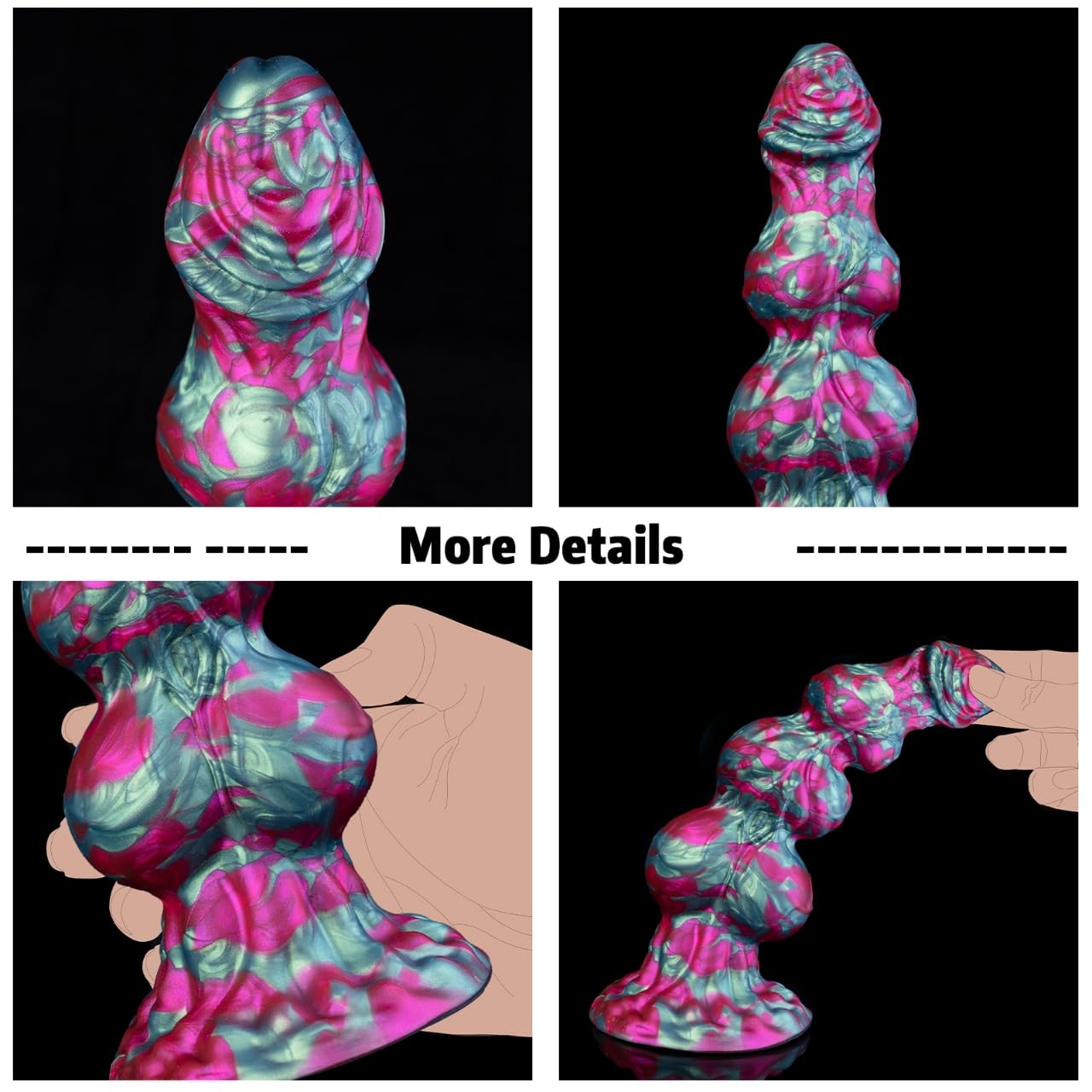 9.75" Big Knot Monster Fantasy Dildo - Huge Thick Girth Alien Dildo with 3 Knots, XL Large Anal Butt Plug Trainer with Strong Suction Cup, Adult Sex Toys & Games for Men Women Gay: Green