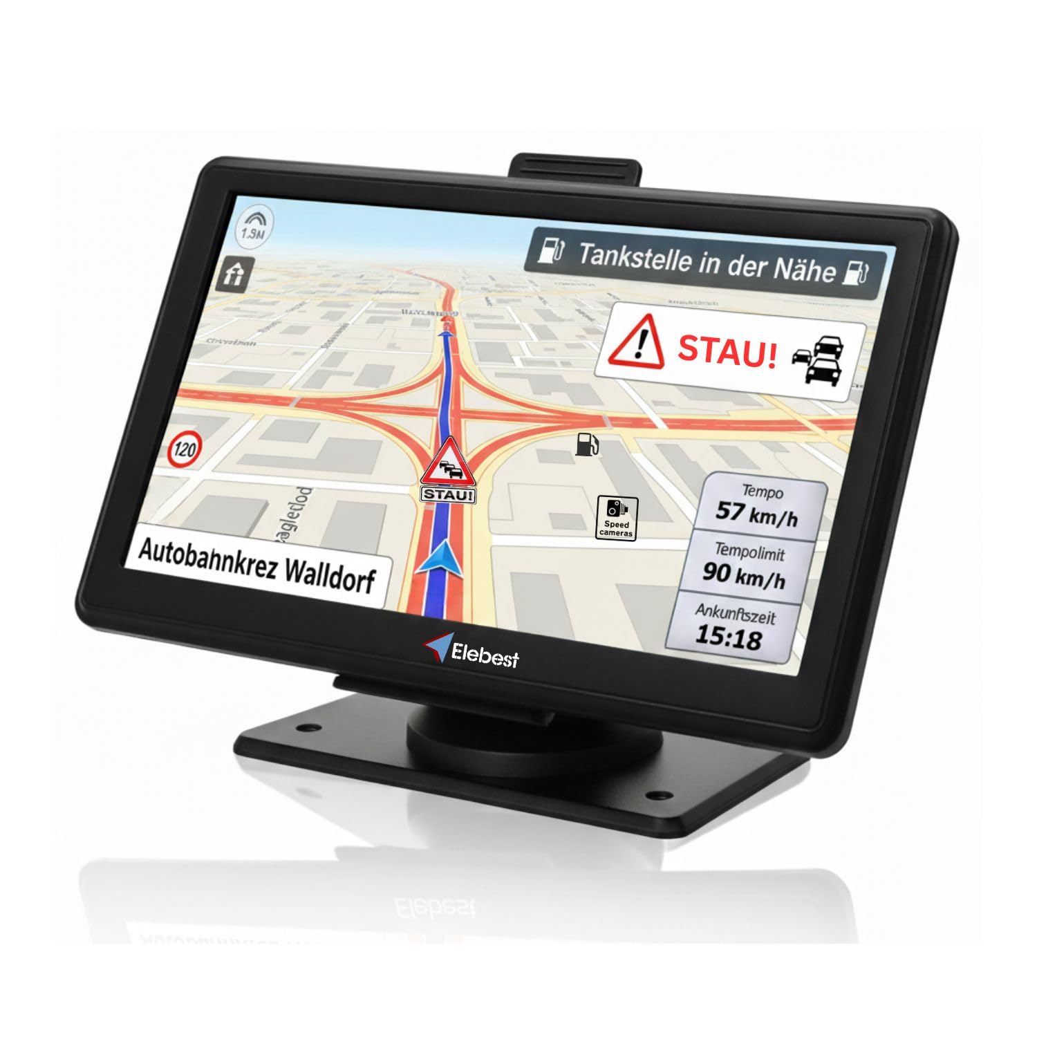 Elebest City 80T TMC PRO, Navigationsgeräte für Auto,Camper Navigationssystem, POI, LKW Navi,Wohnmobil Navi, Lebenslang Kostenloses Kartenupdate