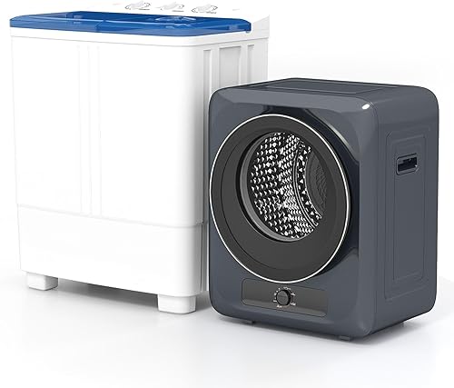 Vista 10 de Auertech Combo de lavadora y secadora portátil, lavadora de doble tina de 28 libras, secadora de ropa compacta de 1.5 pies cúbicos, lavadora