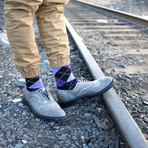 Falari Men Cotton Argyle Designed Dress Socks 12-Pack3