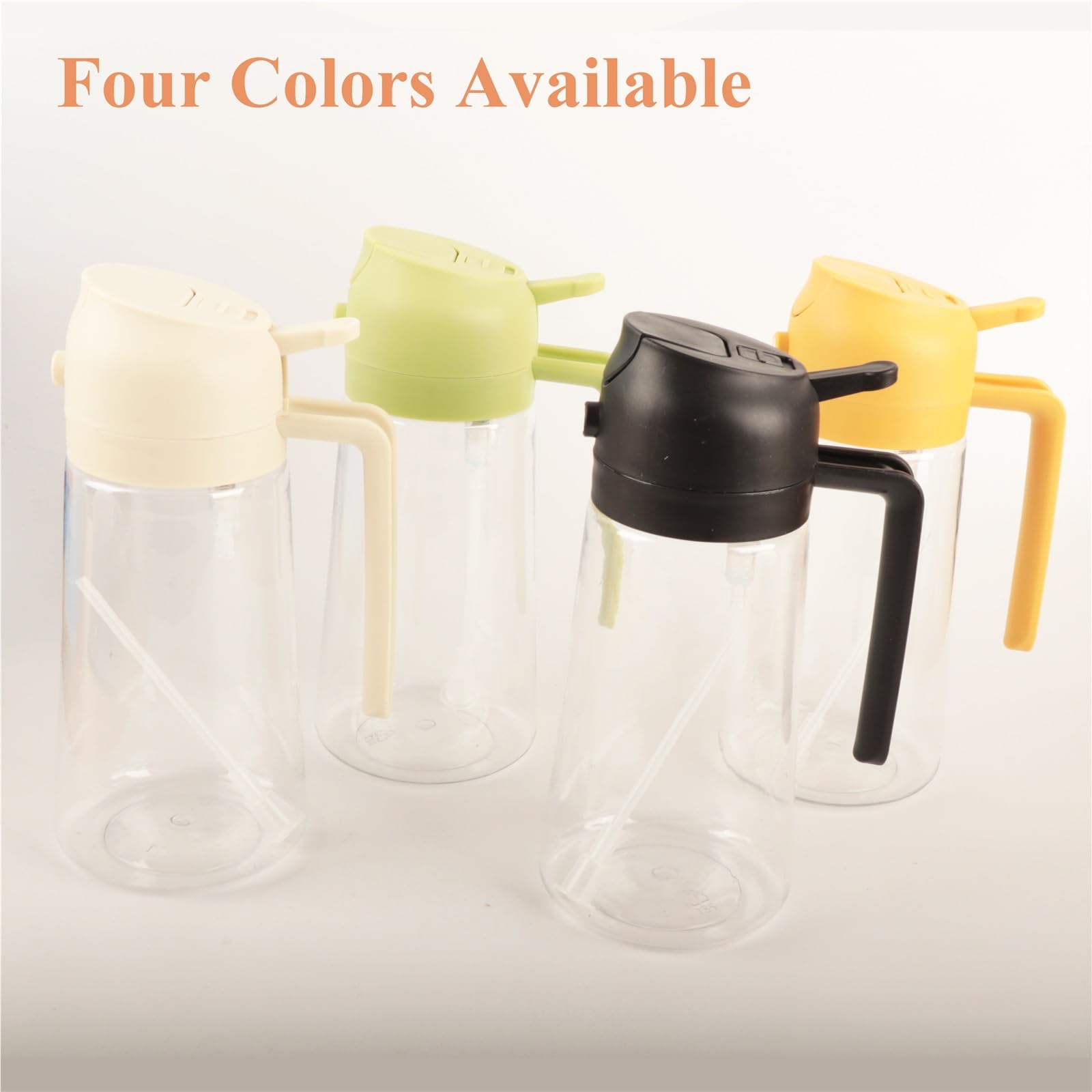 Distributeur d'huile, Bouteille Distributrice D'huile for, 3 Pièces De 16oz, 2 En 1 Et Pulvérisateur, Spray 450ml Pour pour friteuse à air, salade(Yellow)