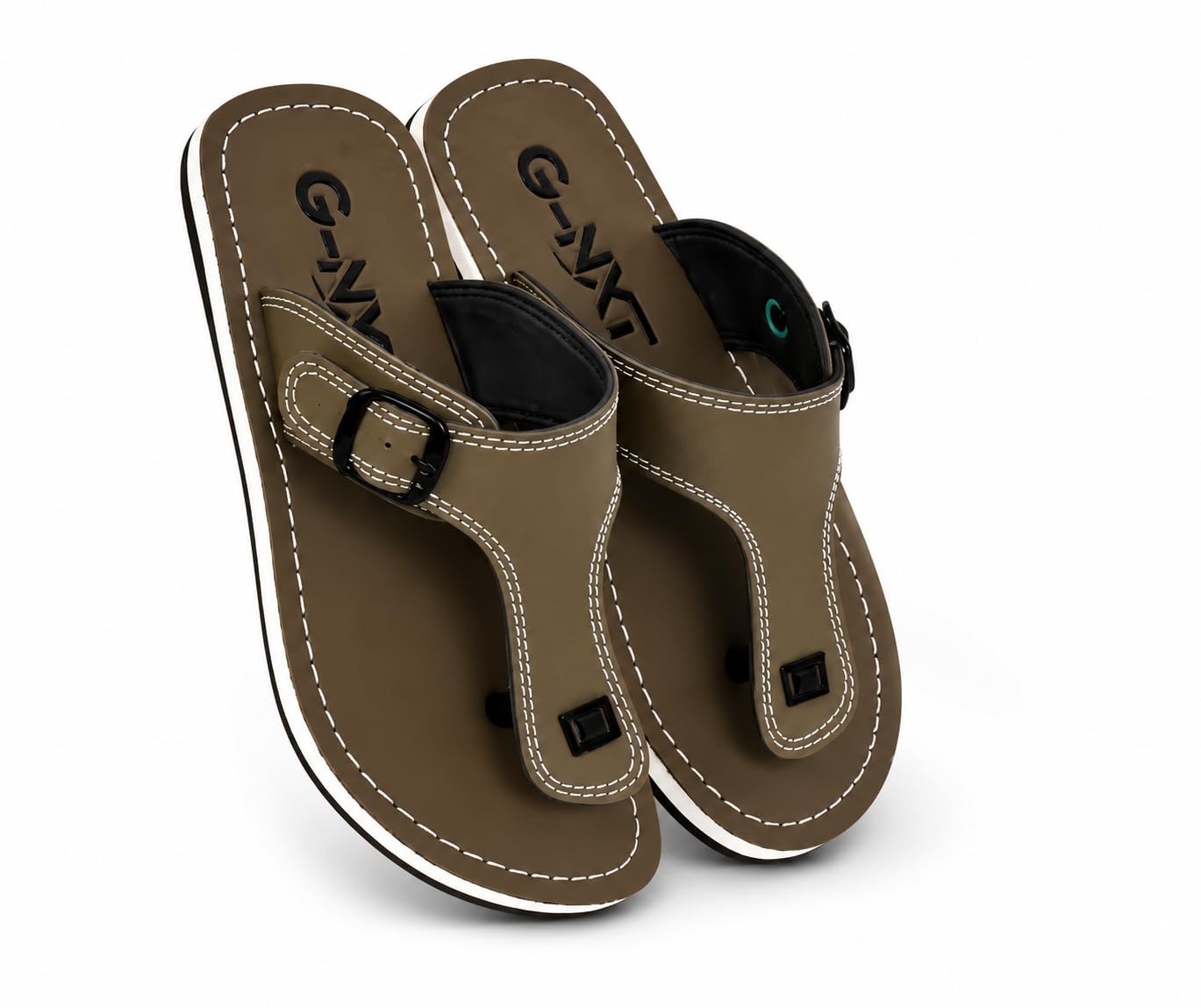 G-NXT Men's Toe Ring Sandals with Buckle Strap, Olive Brown-image-19