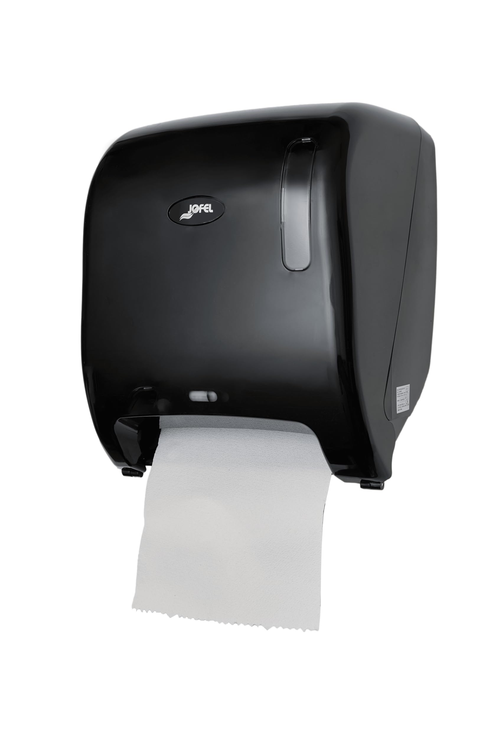 Jofel - AG65600, Dispensador de Papel Automático, Dispensador de Papel Bobina en Continuo, Fabricado en ABS Negro, Papel 220 mm Ancho, 200 mm Mandril ø 35/45mm