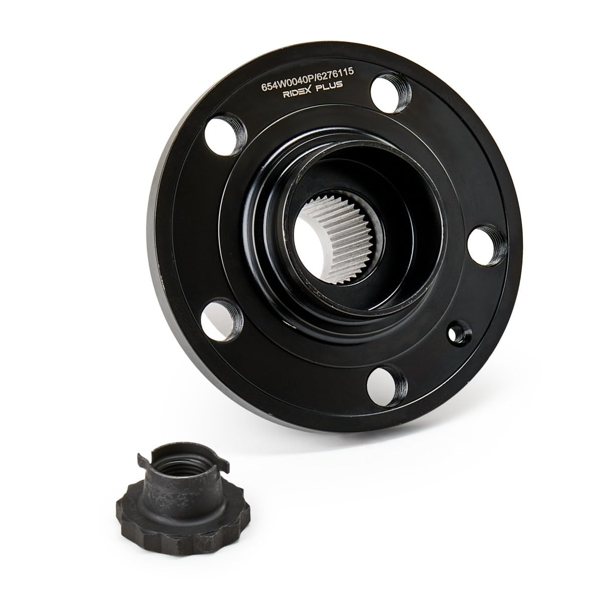 RIDEX PLUS 654W0040P Juego de cojinete de rueda Delantero, ambos lados con sensor ABS incorporado con anillo sensor ABS Compatible con VW Polo V Hatchback 6R1, 6C1