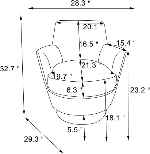Miniatura 2 de Silla giratoria de barril, modernas sillas redondas giratorias con respaldo alto, silla decorativa de tela de terciopelo cómoda de 360 grados, silla