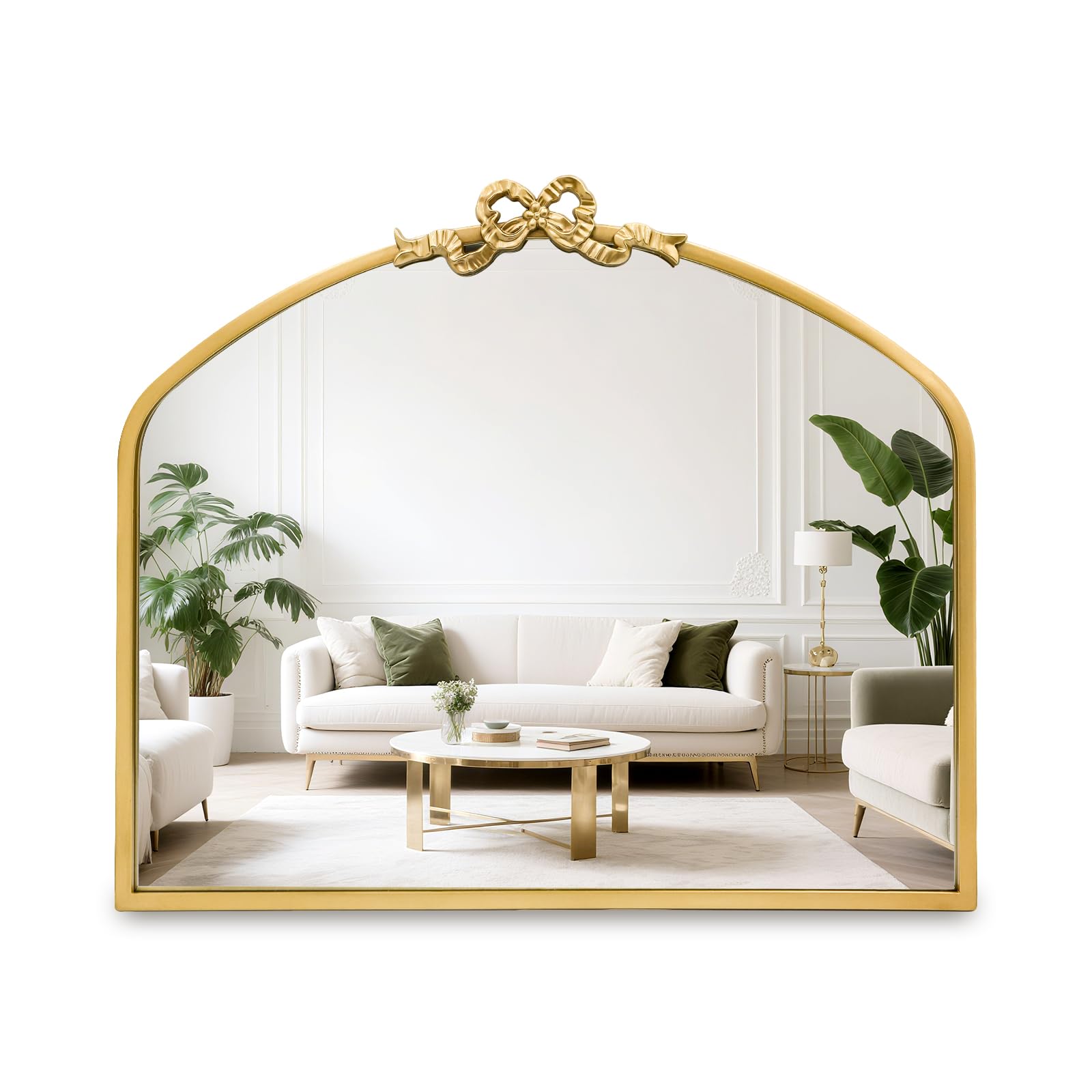 TopCity Vintage Arched Bow Gold Mirror