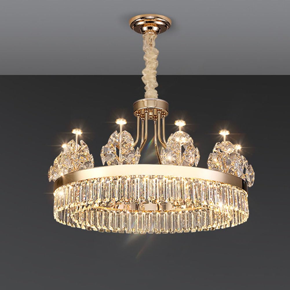 KXEcoLife Modern crystal chandelier, creative light luxury lamp, for living room dining bedroom villa lamps and lanterns,50cm