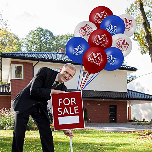 Gejoy 60 Pieces Open House Balloons for Sale 12 Inches Latex Balloons for Real Estate Supplies Signs for Open House Yard Sign - Image 8