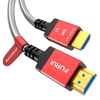 Fiber Optic HDMI 2.1 Cable 50 FT, in Wall - 48Gbps Outdoor Armoured HDMI 2.1 Cable 8K@60Hz,4K@120Hz Dynamic HDR, eARC for RTX 3080/3090 Xbox Series X PS5 Denon AV Receiver LG Samsung Sony TV