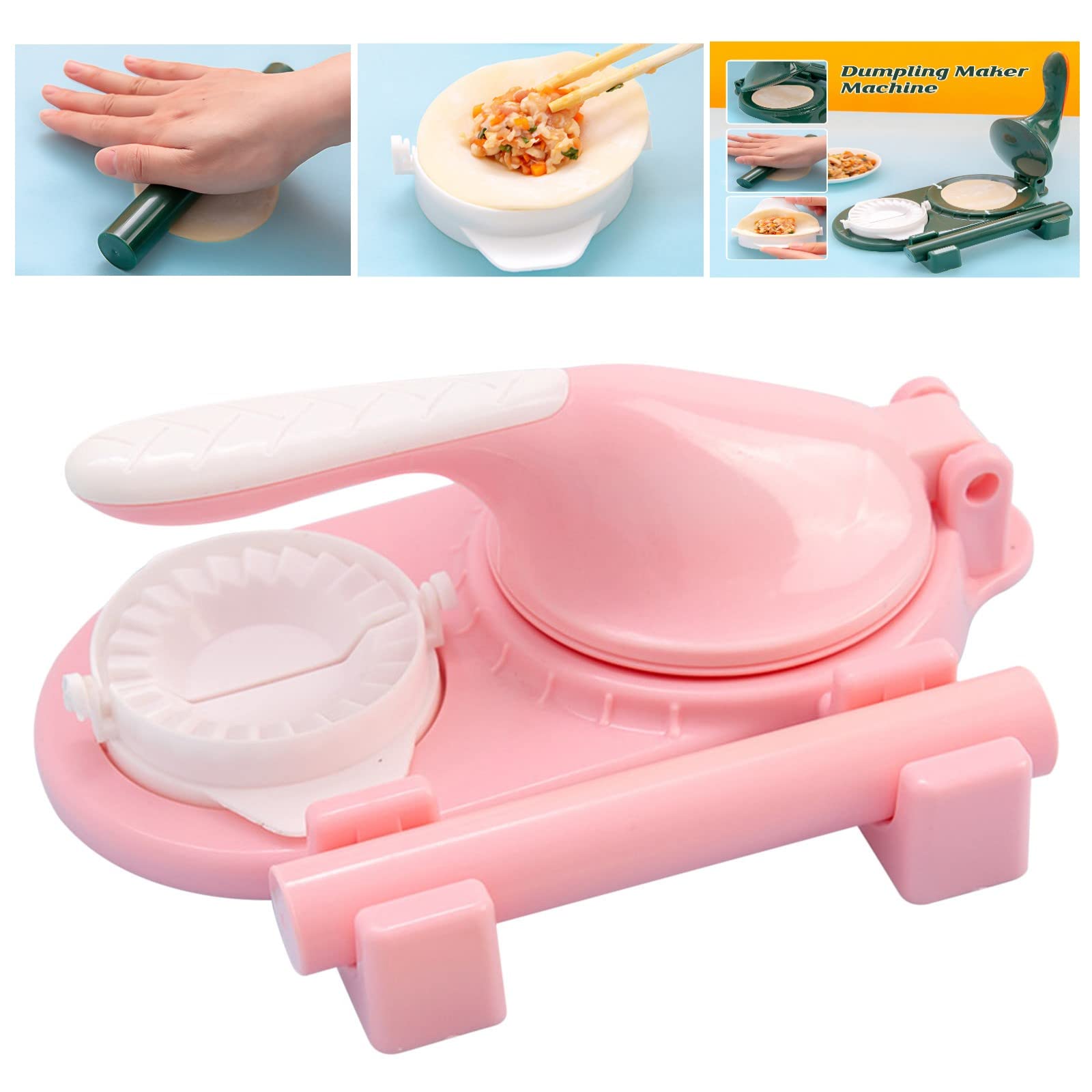 2023 Newest 3 In 1 Dough Pressing Dumpling Maker Set. Manual DIY Dumpling Skin Wrapper Maker Moulds. Kitchen Multi-function Dough Presser For Empanada Perogies Wonton Tortilla Samosa Making.