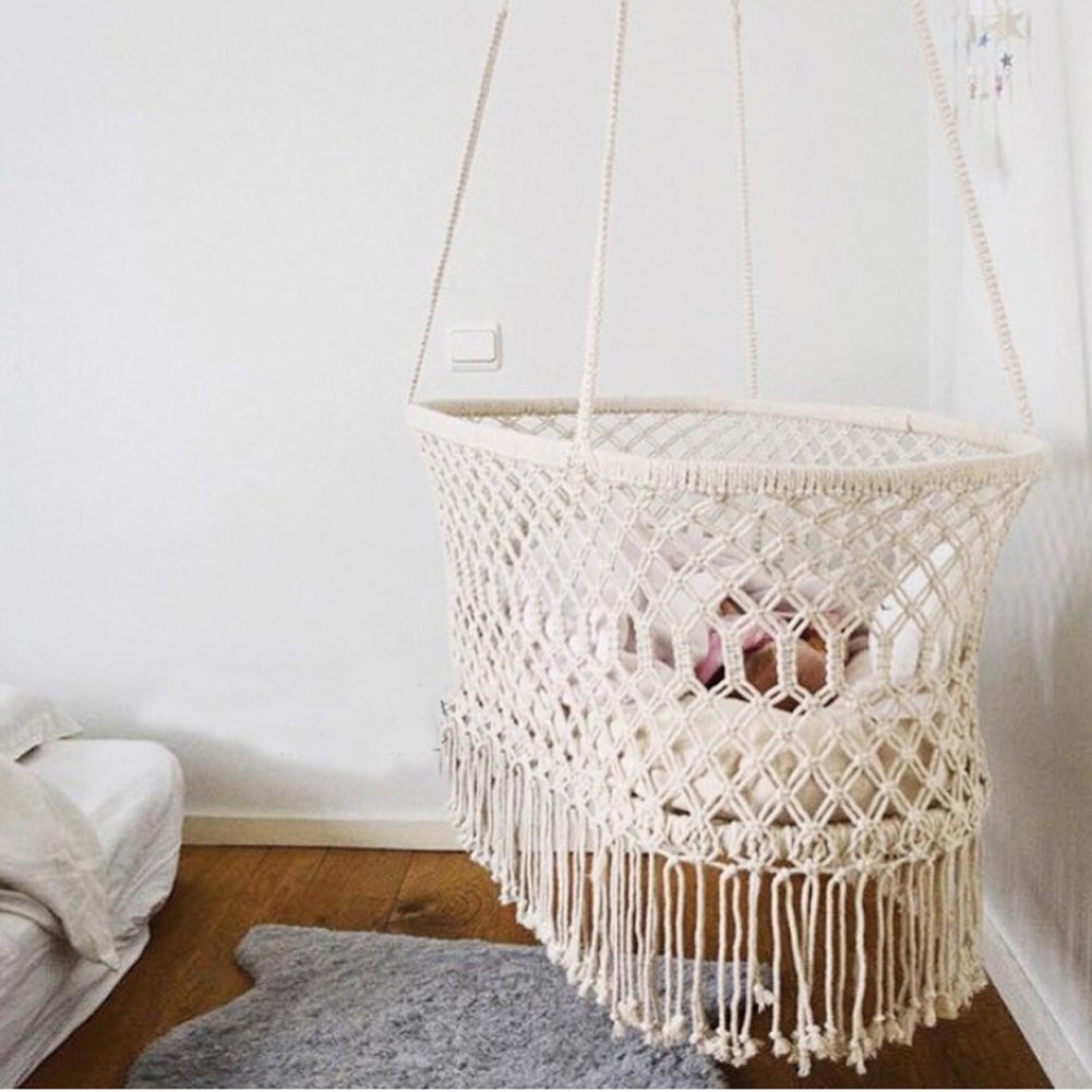 Here&There Baby Wiege Aufhängen Bette Hängematte Wiegen Babywiege Kinderbett Quaste Brasil Comfort Gitterbett Miansheng Webart (A#)