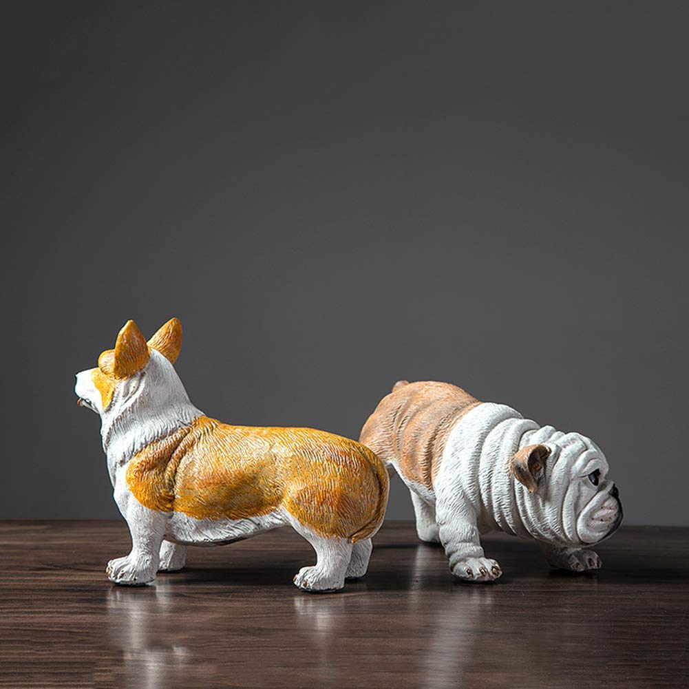 Amazon.co.jp: ブルドッグコーギ像装飾、シャルペイ像彫刻モデル