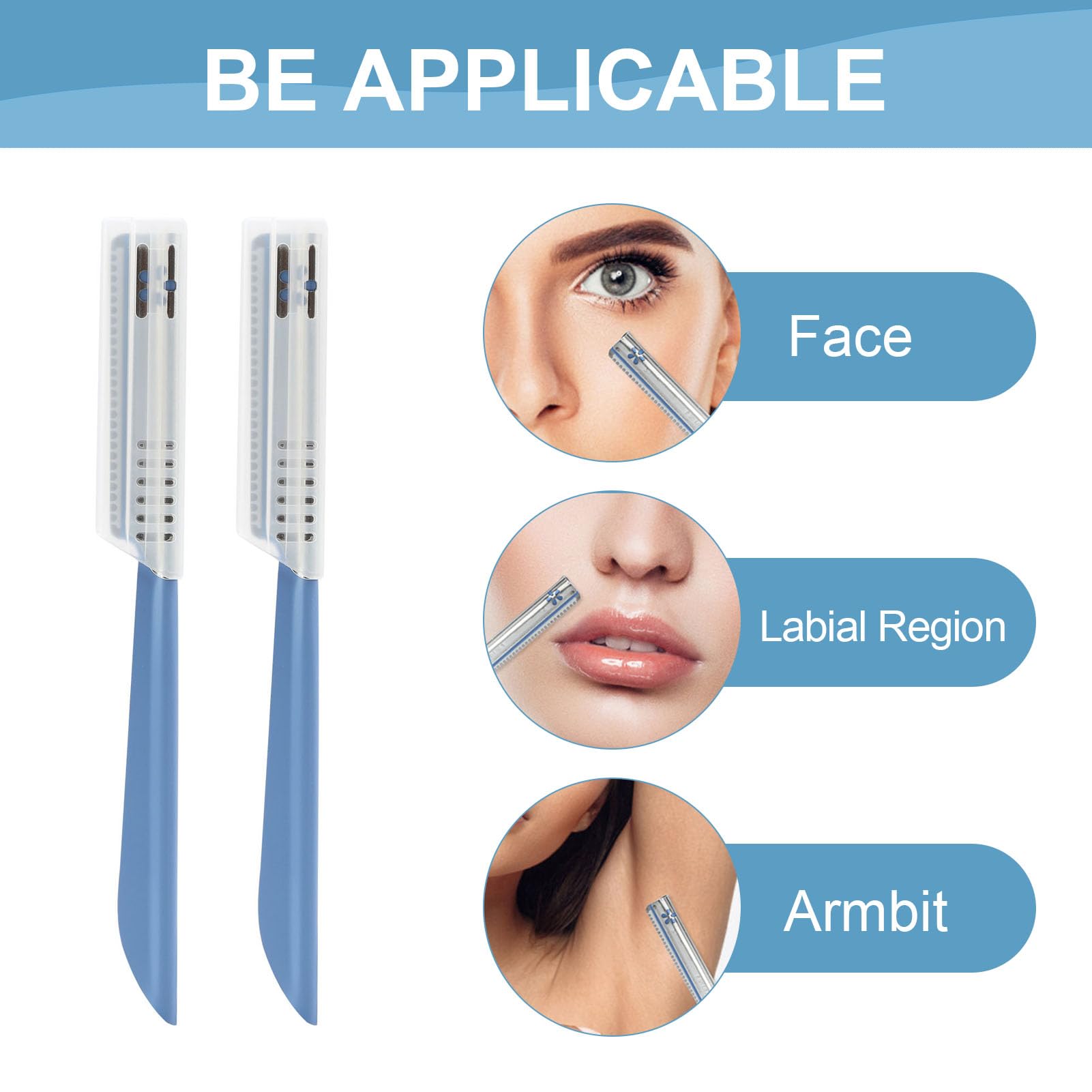 5 PCS Beard Mustache Straight Edge Razor, Mens Beards Edgers Trimmer Shaping Tool Blade Eyebrow Stainless Steel Shaper - Image 4