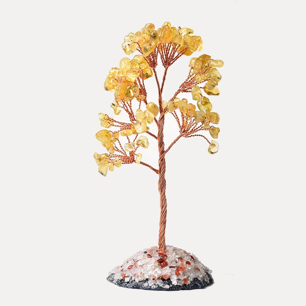 LQYXGS Crystal Stone Home Decor Natural Amethyst Tree Of Life Rock Mineral Specimen, Agate Reiki Home Decoration Ornaments Lucky Tree DIY Gifts Souvenir(Citrine)