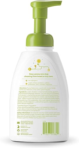 Miniatura 2 de Babyganics Champú para bebé + botella de bomba de lavado corporal, manzanilla verbena, no alérgico y sin desgarros, 16 onzas líquidas, el embalaje