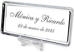 Personalised Ring Tray for Wedding or Anniversary Rings with Names and Date Engraved