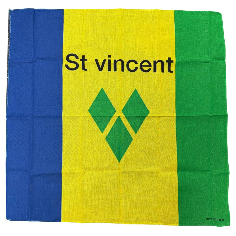 Kashmir Accessories Ltd Unisex Multicolour Carnival Country Flag Deluxe Aura Saint Vincent & Grenadines Bandana – Vibrant Flag Head Scarf For Carnival, Festival, Fashion & Everyday Wear - 8505